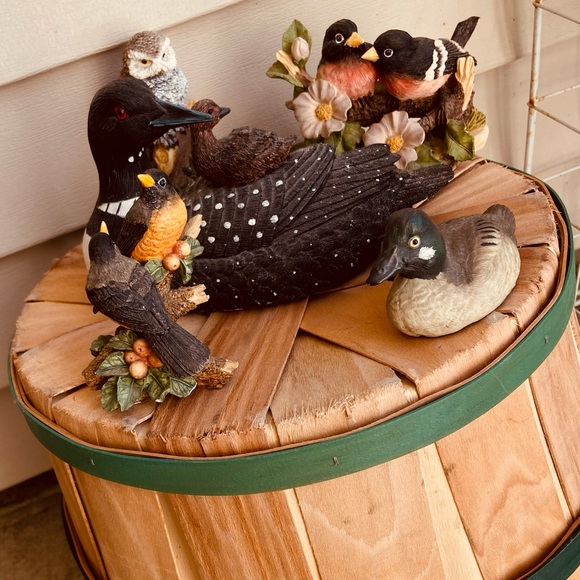 Vintage Collection of 2 🦆,🦉, Loons, 2 Robins, Bird House🖊️✏️ , New Wooden 🧺 - Picture 2 of 16